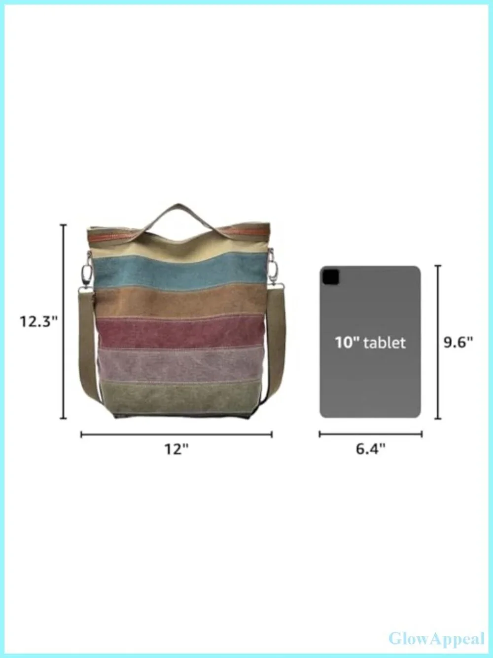 Women's Canvas Hobo Tote Crossbody Bag with Detachable Strap